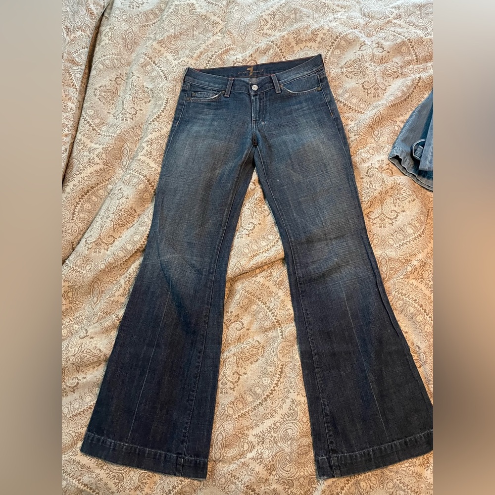 7 For All Mankind Dark Blue Flare Jeans